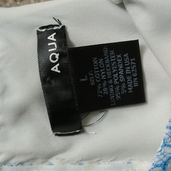 Like new Aqua Size L Blue Fit and Flare Dress - Picture 2 of 8